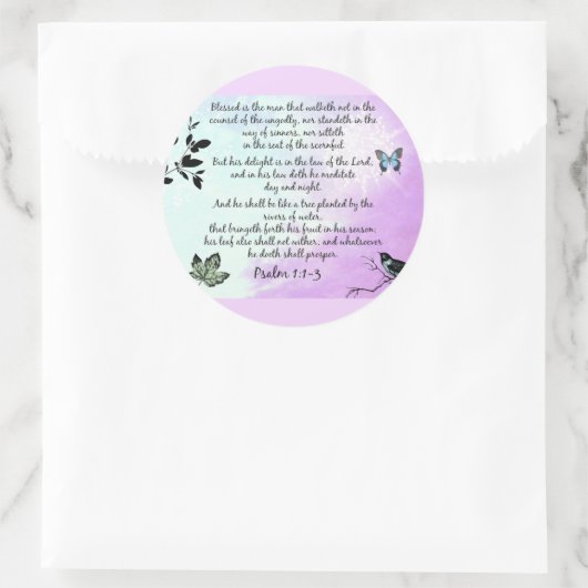 Psalm 1 ronde sticker (Tas)