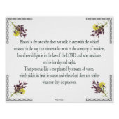 Psalm 1, roze gele ventilatorontwerp, zonder dop, perfect poster (Voorkant)