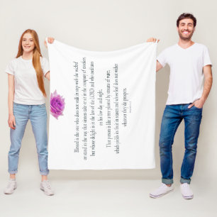 Psalm 1 Schriftkunst - Zalig en rechtvaardig Fleece Deken