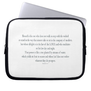 Psalm 1 Schriftkunst - Zalig en rechtvaardig Laptop Sleeve