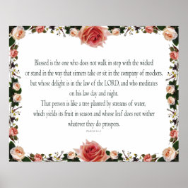 Psalm 1 Schriftuur Kunst Pad van de Rechtvaardigen Poster
