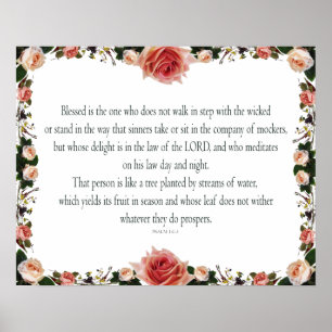 Psalm 1 Schriftuur Kunst Pad van de Rechtvaardigen Poster