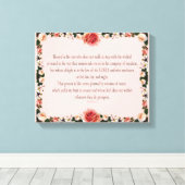 Psalm 1 with Flower Borders Canvas Afdruk (Insitu (Houten vloer))