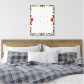 Psalm 1 with Flower Borders Canvas Afdruk (Insitu (Slaapkamer))