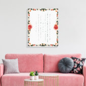 Psalm 1 with Flower Borders Canvas Afdruk (Insitu (Woonkamer))