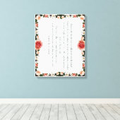 Psalm 1 with Flower Borders Canvas Afdruk (Insitu (Houten vloer))