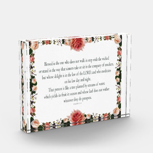 Psalm 1 with Flower Borders Fotoblokken (Links)