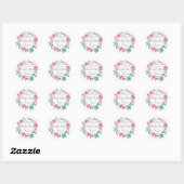 Psalm 20:4 Christelijk Bijbelvers Roze Bloem Ronde Sticker (Vel)