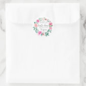 Psalm 20:4 Christelijk Bijbelvers Roze Bloem Ronde Sticker (Tas)