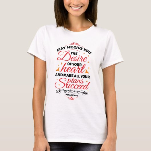 Psalm 20:4 Vrouwen wit T-shirt (Voorkant)