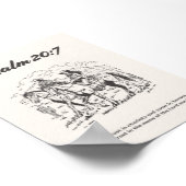 Psalm 20:7 Paardrijden op zwart en wit Poster (Hoek)