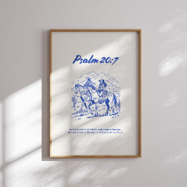 Psalm 20:7 - Vertrouwen op paarden Poster