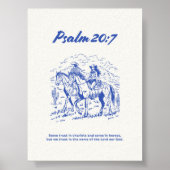 Psalm 20:7 - Vertrouwen op paarden Poster (Voorkant)