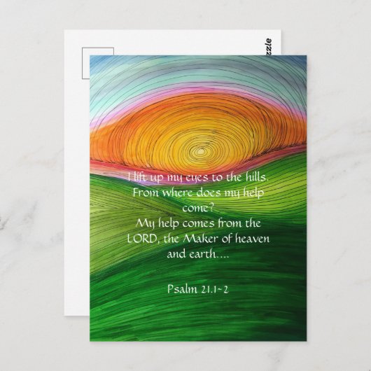 Psalm 21.1. God is mijn hulp Briefkaart (Voorkant / Achterkant)