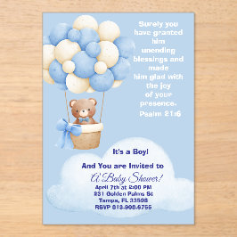 Psalm 21:6 Boy Baby Shower Invitation Acryl Uitnodigingen