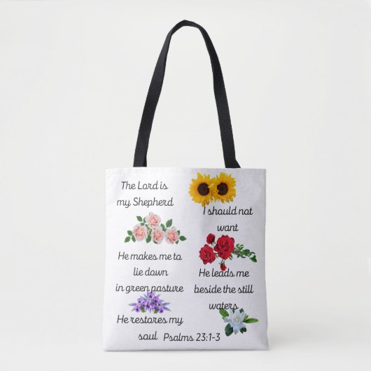 Psalm 23: 1--3 Boodschappentas Tote Bag (Voorkant)