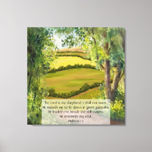 Psalm 23:1-3 canvas afdruk