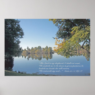 Psalm 23:1-3 de Druk van de Manuscript Poster