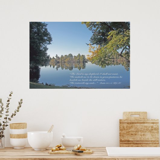 Psalm 23:1-3 de Druk van de Manuscript Poster (Keuken)