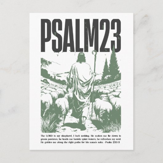 Psalm 23:1-3 “De Heere is mijn Herder” Briefkaart (Voorkant)