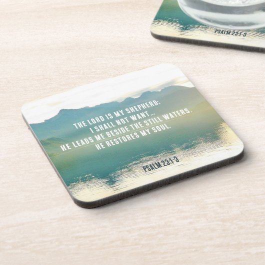 Psalm 23 1-3 De LORD is mijn Shepherd Bier Onderzetter (Linkerzijde)