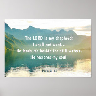 Psalm 23 1-3 De LORD is mijn Shepherd Poster