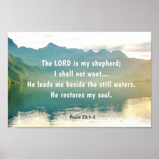 Psalm 23 1-3 De LORD is mijn Shepherd Poster (Voorkant)