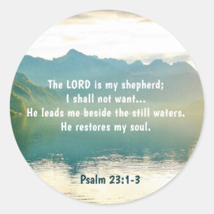 Psalm 23 1-3 De LORD is mijn Shepherd Ronde Sticker