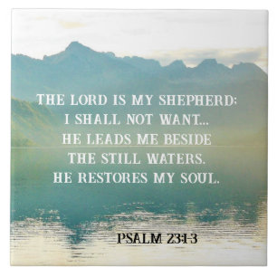 Psalm 23 1-3 De LORD is mijn Shepherd Tegeltje