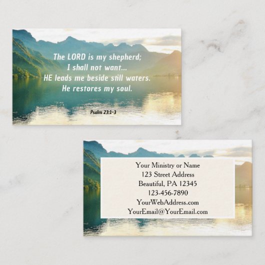 Psalm 23 1-3 De LORD is mijn Shepherd Visitekaartje (Voorkant / Achterkant)