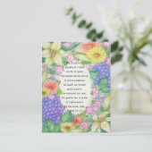Psalm 23:1-3 en bloemen briefkaart (Staand voorkant)