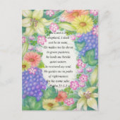 Psalm 23:1-3 en bloemen briefkaart (Voorkant)