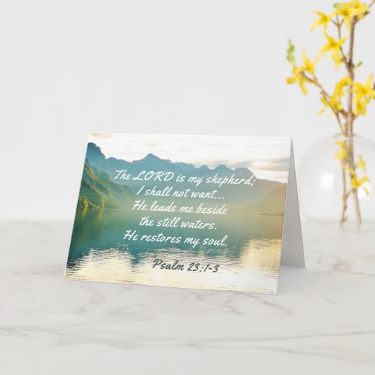 Psalm 23 1-3 Hij leidt me naast stilstaande watere Kaart (Gele Bloem)