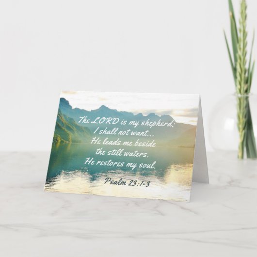 Psalm 23 1-3 Hij leidt me naast stilstaande watere Kaart (Voorkant)
