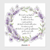 Psalm 23: 1-3 sticker (Vel)