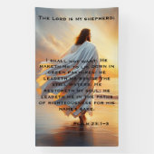 Psalm 23:1–3 Tranquil Walk with God Design Spandoek (Verticaal)