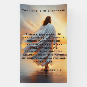 Psalm 23:1–3 Vreedzame wandeling met God ontwerp Spandoek