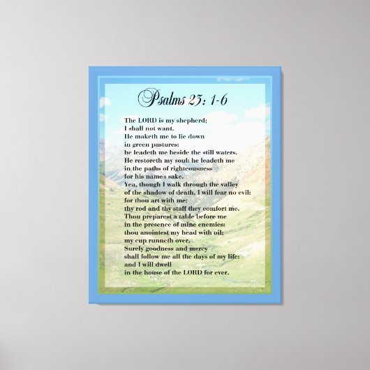 Psalm 23:1-6 Schrift afdrukken (Voorkant)