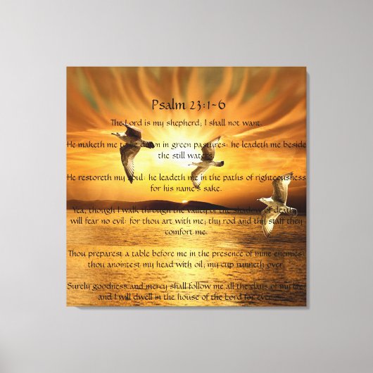 Psalm 23:1-6 The Lord is My Shepard Canvas Afdruk (Voorkant)