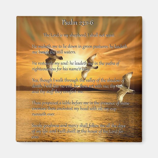 Psalm 23:1-6 The Lord is My Shepard Magneet (Voorkant)
