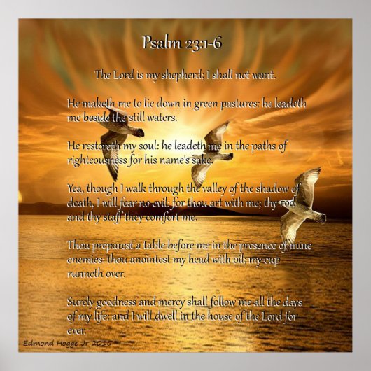 Psalm 23:1-6 The Lord is My Shepard Poster (Voorkant)