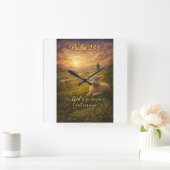 Psalm 23:1 Bible Christian Lamb Wall Clock Vierkante Klok (Huis)