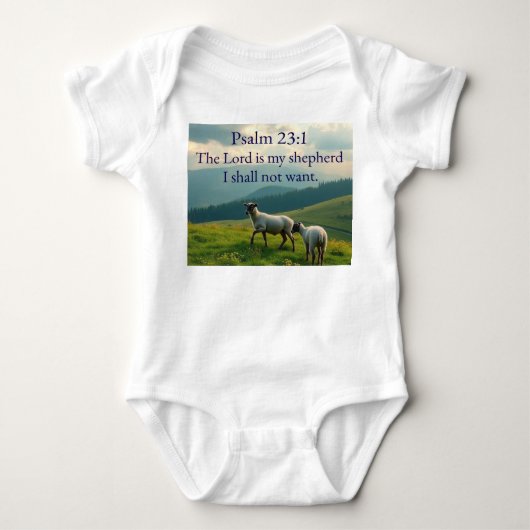 Psalm 23:1 Bible Verse Baby Bodysuit (Voorkant)