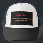 Psalm 23:1 Bible Verse Christian Trucker Hat Pet<br><div class="desc">Psalm 23:1
“The Lord is my shepherd; I shall not want.”</div>