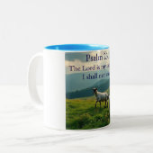Psalm 23:1 Bible Verse Coffee Mug  Tweekleurige Koffiemok (Voorkant links)