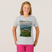 Psalm 23:1 Bible Verse Girl's Tee Shirt (Voorkant volledig)