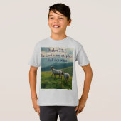 Psalm 23:1 Bible Verse Kid's Tee Shirt (Voorkant volledig)