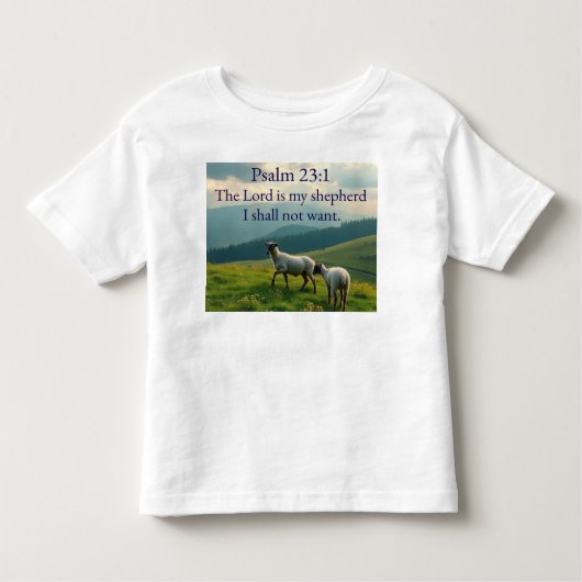 Psalm 23:1 Bible Verse Toddler's Tee Shirt (Voorkant)