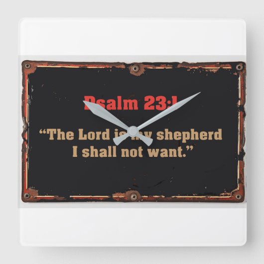 Psalm 23:1 Bijbeltekst Christelijke Wandklok (Voorkant)