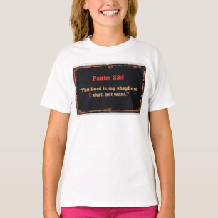 Psalm 23:1 Bijbelvers christelijk meisjes T-shirt